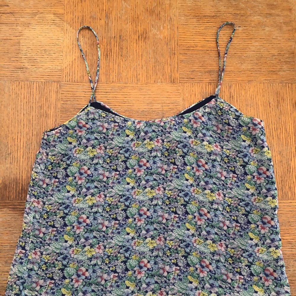 Mango gorgeous multicolored blue spaghetti straps vacation crop top, size XS - Picture 1 of 6